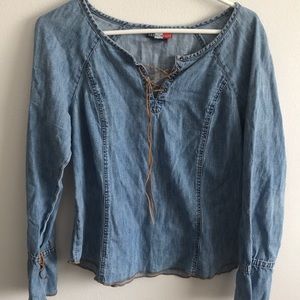 Boho denim shirt